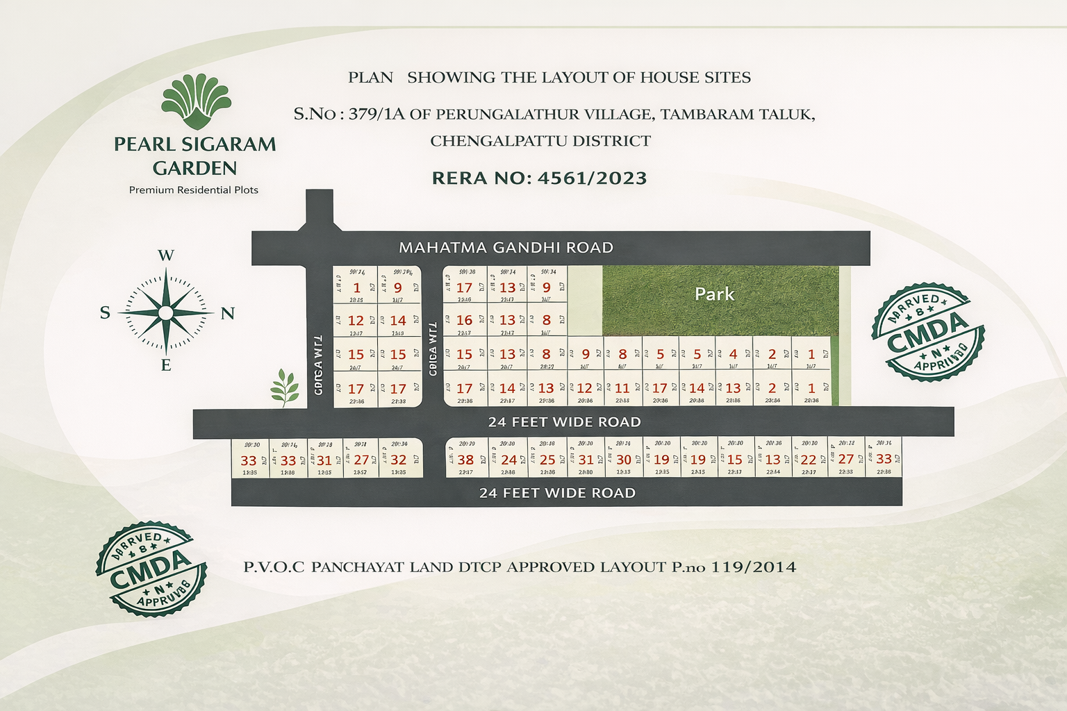Pearl Sigaram Garden Layout Plan